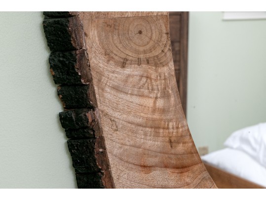 Circular Rough Hewn Wood Mirror
