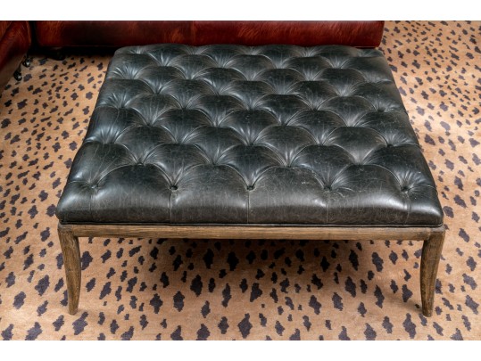 Vintage Leather Topped Bench By Spectra Home