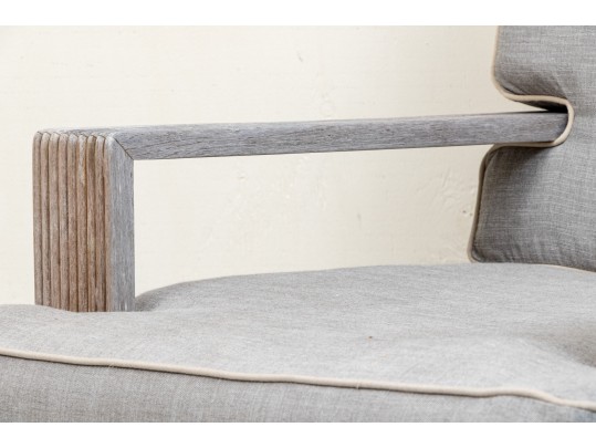  Heavy & Solid Sutherland Teak Armchair With Custom Cushions & Ottoman