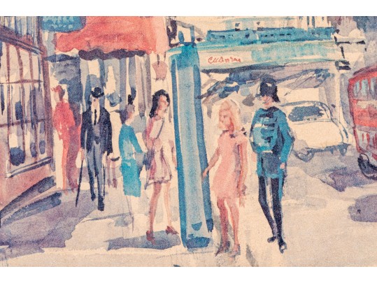 Signed Watercolor Painting, Urban Landscape, As Is