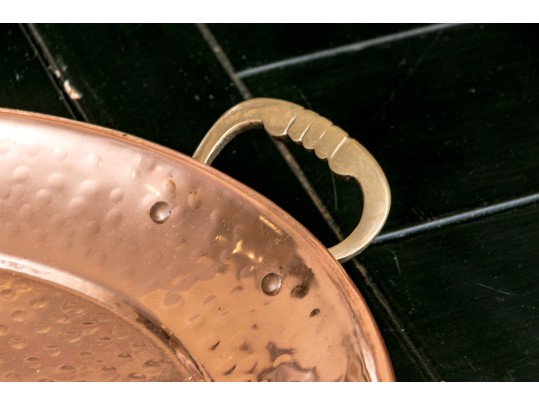 Hammered Copper Over Stainless Oval Tray