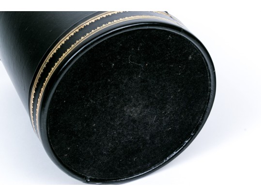 Scully & Scully Tooled Leather Covered Waste Bin By Duk-It