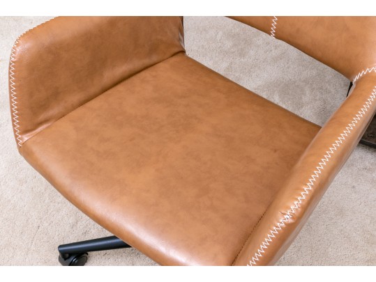 Nordik By Design Wood And Leather Desk And Leather Chair