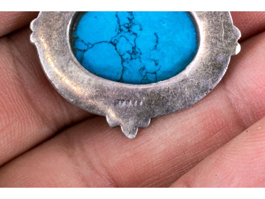 Rustic Sterling Silver Dyed Howlite Pendant