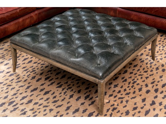 Vintage Leather Topped Bench By Spectra Home