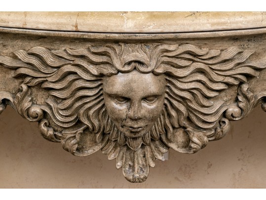 Vintage French Baroque Style Console Table 