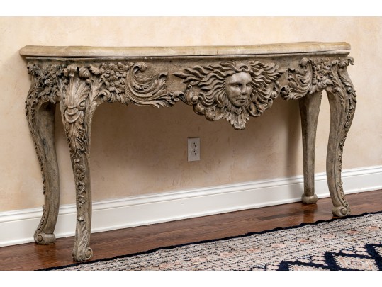 Vintage French Baroque Style Console Table 