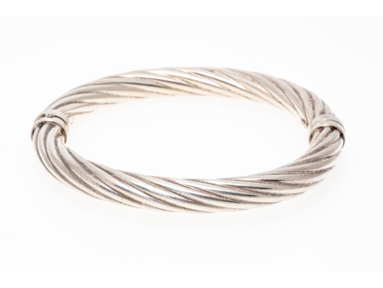 Sterling Silver Ribbed Bangle Bracelet