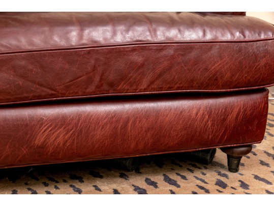 Quality Restoration Hardware Oxblood Leather Sectional