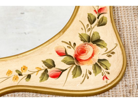 Vintage Paint Decorated Wood Mirror