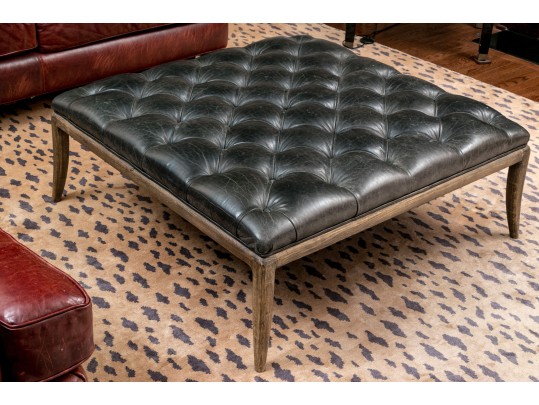 Vintage Leather Topped Bench By Spectra Home