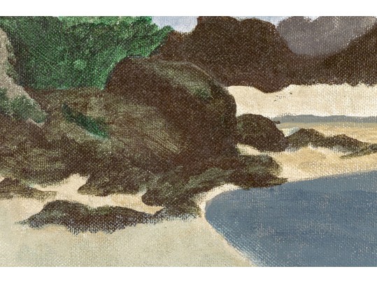 William M Locker, Oil On Board, Coastal Landscape, 1990