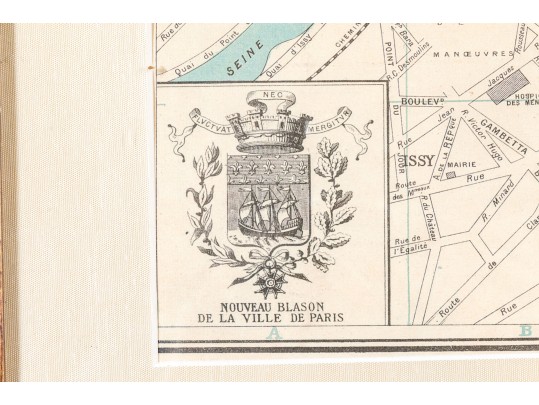Vintage Parisian Map With Monuments