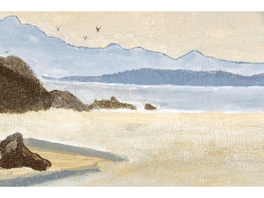 William M Locker, Oil On Board, Coastal Landscape, 1990