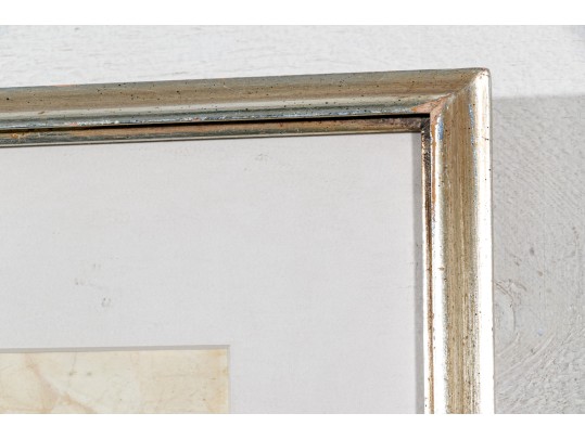 Asian Signed Watercolor On Hand Made Paper, School Of Fish