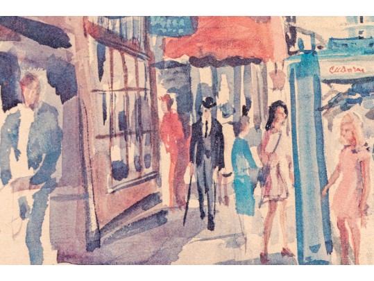 Signed Watercolor Painting, Urban Landscape, As Is