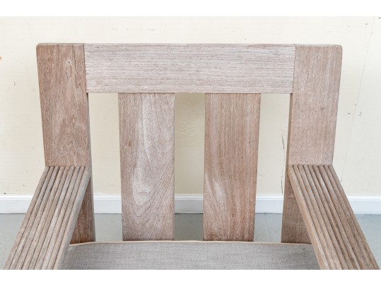  Heavy & Solid Sutherland Teak Armchair With Custom Cushions & Ottoman