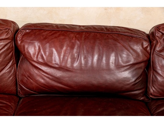 Quality Restoration Hardware Oxblood Leather Sectional