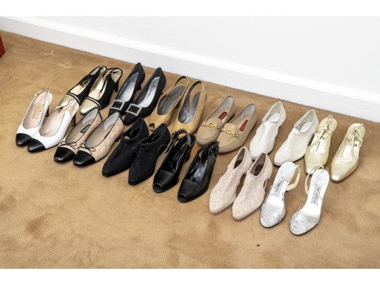 Group Of 12 Pair Of Designer Used And New Shoes - Size 7 1/2 - 8