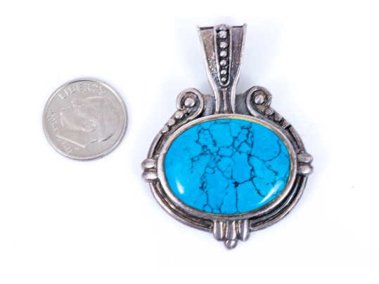 Rustic Sterling Silver Dyed Howlite Pendant