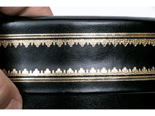 Scully & Scully Tooled Leather Covered Waste Bin By Duk-It