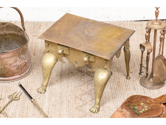 Antique English Lot Of Fireplace Accessories