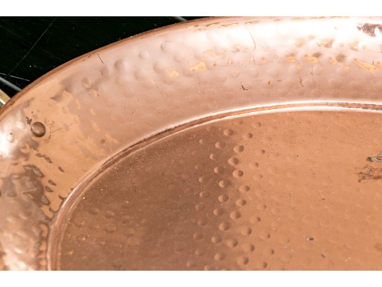 Hammered Copper Over Stainless Oval Tray