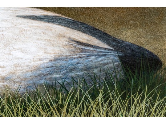 Signed Painting On Board, Duck In A Landscape