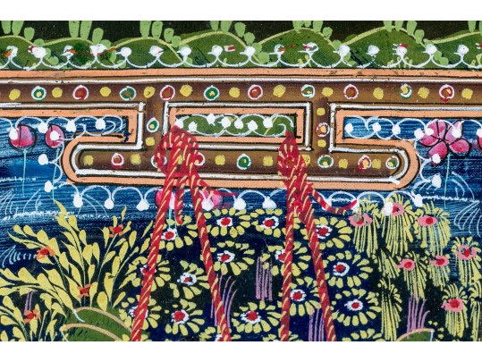 Two Gilt Framed India Painted And Gilt Figural Artworks