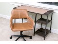 Nordik By Design Wood And Leather Desk And Leather Chair