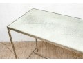 Lillian August Painted Metal Glass Top Console Table