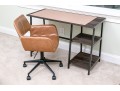 Nordik By Design Wood And Leather Desk And Leather Chair