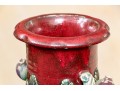 Vintage Tall Glazed Art Pottery Jar With Relief Decoration
