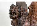 Balinese Carved Wood Winged Lion Sculpture