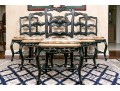 Set Of Six Vintage French Country Style Dining Chairs 