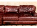 Quality Restoration Hardware Oxblood Leather Sectional