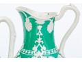 Elegant Collection Of 3 Antique, English Moulded And Glazed Ceramic Pitchers