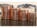 Set Of Four Graduated Copper Offer Stainless Cannisters