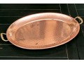 Hammered Copper Over Stainless Oval Tray