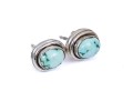 Simple Sterling Silver Turquoise Stud Earrings