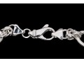 Sterling Silver Elegant Matte Finish Oval Link And Alternating Byzantine Link Bracelet