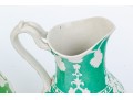 Elegant Collection Of 3 Antique, English Moulded And Glazed Ceramic Pitchers