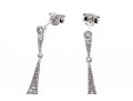 Sterling Silver Graceful Briolette Drop Pendant Earrings Set With Round Brilliant Cut CZ Stones