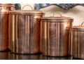Set Of Four Graduated Copper Offer Stainless Cannisters