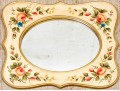 Vintage Paint Decorated Wood Mirror