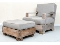  Heavy & Solid Sutherland Teak Armchair With Custom Cushions & Ottoman