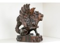 Balinese Carved Wood Winged Lion Sculpture