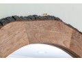 Circular Rough Hewn Wood Mirror