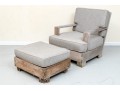  Heavy & Solid Sutherland Teak Armchair With Custom Cushions & Ottoman