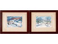 Harry Shokler (Am., 1896-1978) Two Framed Serigraphs, VT Winter Landscapes